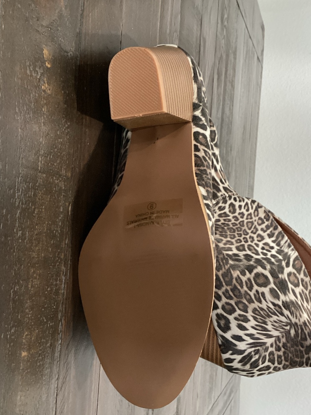 Leopard Print Women's Ankle Booties in Neutral Tones - Picture 6 of 6